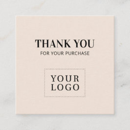 Beige Simple Modern Vielen Dank Geschäftskarten Quadratische Visitenkarte