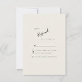 Beige Simple Modern Wedding RSVP Karte (Vorderseite)