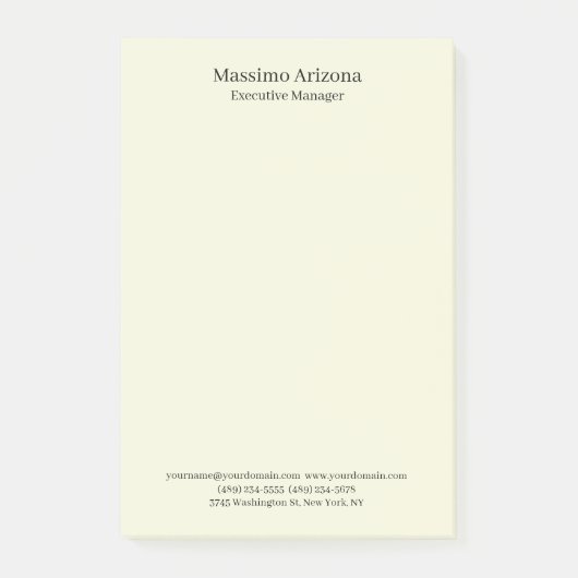 Beige Simple Schlicht Professionell Modern Minimai Post-it Klebezettel (Vorderseite)