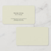 Beige Simple Schlichte Moderne Minimale Geschäftsk Visitenkarte (Vorne/Hinten)