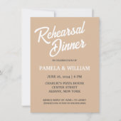 Beige Simple Style Hochzeit Probe Dinner Einladung (Vorderseite)
