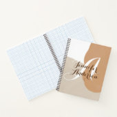 Beige Sketchbook minimalistischer Monogramm-Name Notizblock (Innenseite)