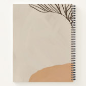 Beige Sketchbook minimalistischer Monogramm-Name Notizblock (Rückseite)