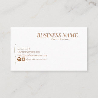 Beige Small Business Card, Boutique Business Card Visitenkarte