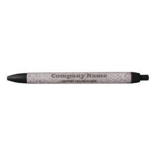 Beige Snakeskin Print Black Ink Pen Kugelschreiber