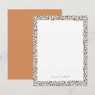 Beige Snow Leopard Print Personal Stationery Card Einladung