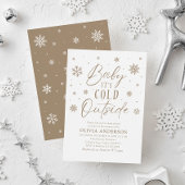 Beige Snowflake Baby Es ist kalt draußen Babydusch Einladung