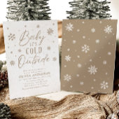 Beige Snowflake Baby Es ist kalt draußen Babydusch Einladung