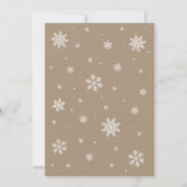 Beige Snowflake Baby Es ist kalt draußen Babydusch Einladung (Rückseite)