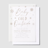 Beige Snowflake Baby Es ist kalt draußen Babydusch Pergament Einladungen (Versetzt)