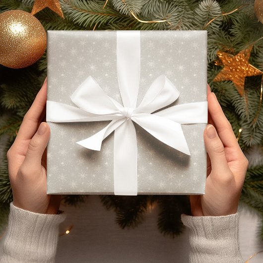 Beige Snowflake Christmas Wrapping Paper Geschenkpapier