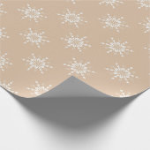 Beige Snowflake Harmonie Geschenkpapier (Ecke)