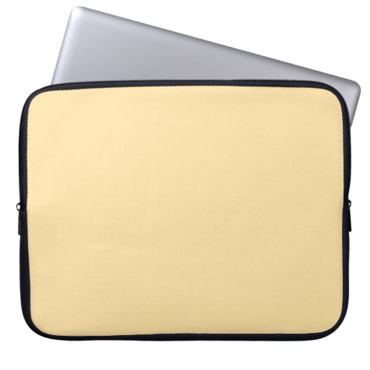 Beige Solid Color Laptopschutzhülle (Vorderseite)