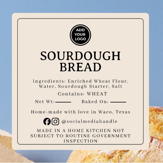 Beige Sourdough Ingredient Cottage Sticker