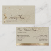 Beige Sparkle Gold Tanning Visitenkarte (Vorne/Hinten)
