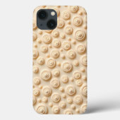 Beige Spiral Pattern iPhone Case Aesthetic Style (Rückseite)