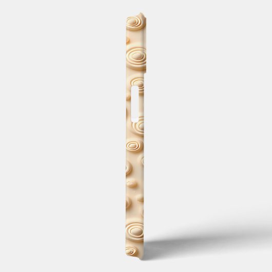 Beige Spiral Pattern iPhone Case Aesthetic Style (Rückseite / Rechts)