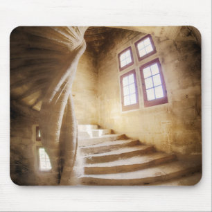 Beige spiralförmige Treppe, Frankreich Mousepad
