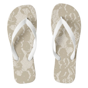 Beige Spitze Badesandalen