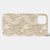 Beige Spitze Case-Mate iPhone Hülle (Rückseite (Horizontal))