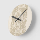 Beige Spitze Runde Wanduhr (Winkel)