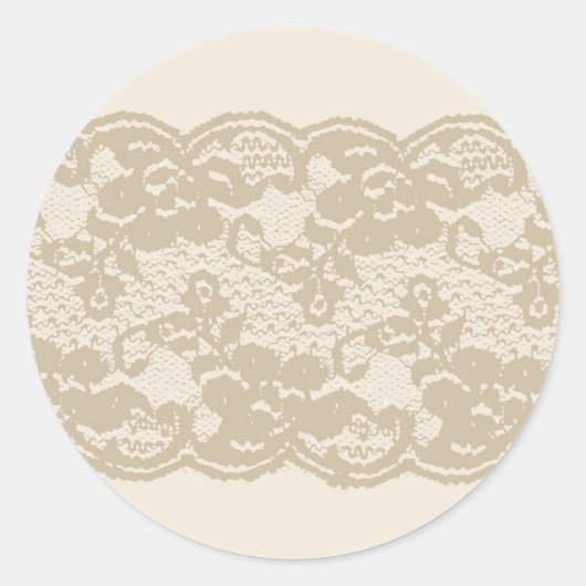 Beige Spitze Runder Aufkleber (Vorderseite)