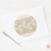 Beige Spitze Runder Aufkleber (Umschlag)