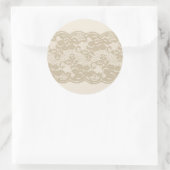 Beige Spitze Runder Aufkleber (Tasche)