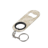Beige Spitze Schlüsselbund Flaschenöffner (Rückseite Schrägansicht)