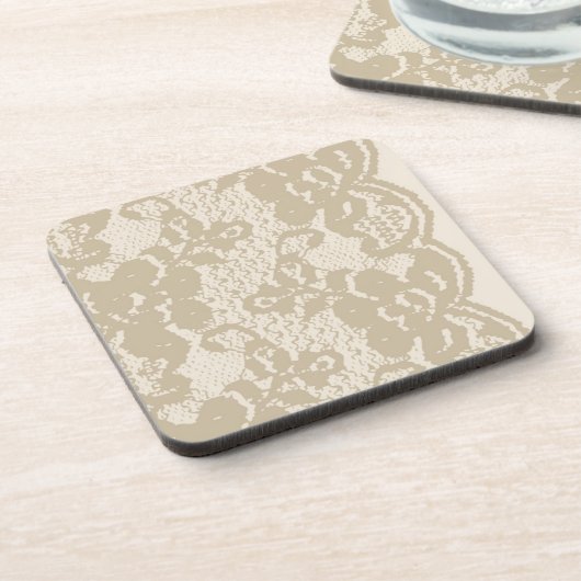 Beige Spitze Untersetzer (Linke Seite)