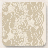 Beige Spitze Untersetzer (Vorderseite)