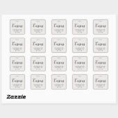 Beige Square Modern Script Return Address Label Quadratischer Aufkleber (Blatt)