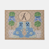 Beige Staffordshire Dogs Ginger Jar Jars Fußmatte (Vorderseite)