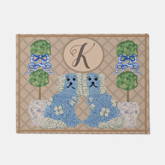 Beige Staffordshire Dogs Ginger Jar Jars Fußmatte (Vorderseite)