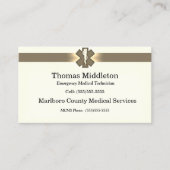 Beige Star of Life EMS/EMT-Kontaktkarte Visitenkarte (Vorderseite)