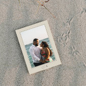 Beige Starfish Monogram Foto Save The Date
