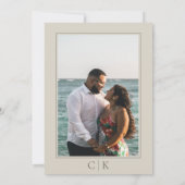 Beige Starfish Monogram Foto Save The Date (Rückseite)