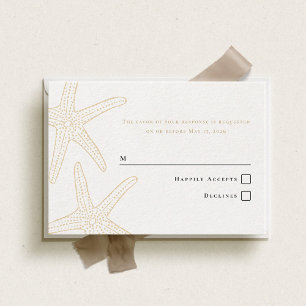 Beige Starfish Response Card RSVP Karte