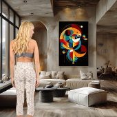 Beige Sternmuster mit eigenem Text und Logo Capri Leggings