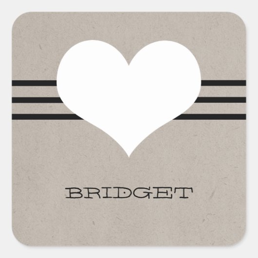 Beige Sticker für das moderne Herz (Vorderseite)