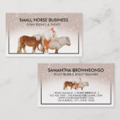 Beige Stone Kleines Pferd Reitpony Visitenkarte (Vorne/Hinten)