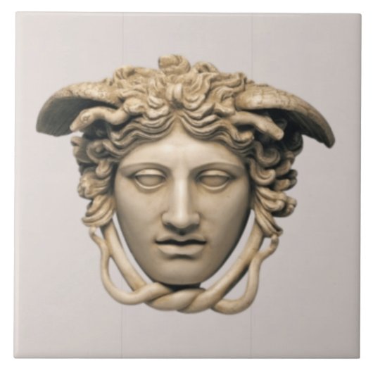 Beige Stone Medusa Fliese (Vorderseite)