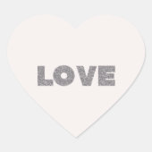 Beige Stone Silver Glitzer Liebe Herz-Aufkleber (Vorderseite)