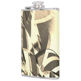 Beige Streifen auf einem braunen, tropfenden Bild Flachmann