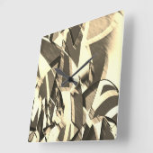 Beige Streifen auf einem braunen, tropfenden Bild Quadratische Wanduhr (Winkel)