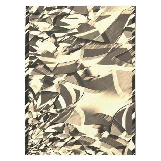 Beige Streifen auf einem braunen, tropfenden Bild Tischdecke (Vorderseite)