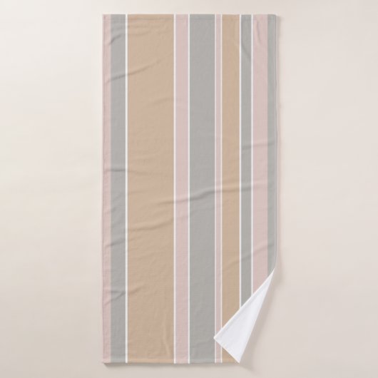 Beige Streifen Badehandtuch (Badehandtuch)