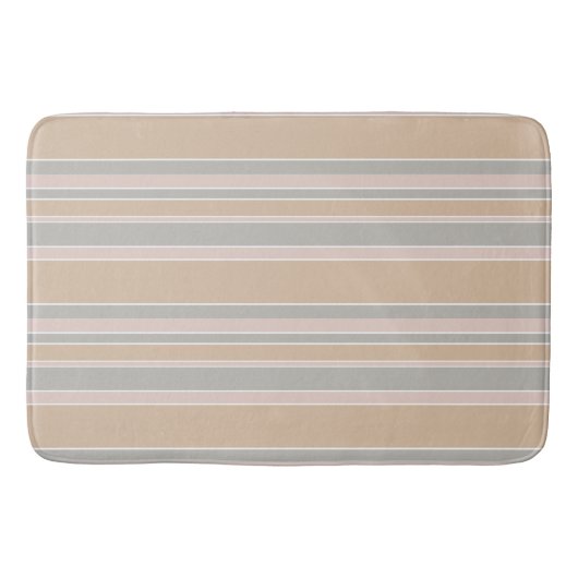 Beige Streifen Badematte (Vorderseite)