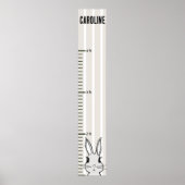 Beige Streifen Bunny Rabbit Growth Chart Poster (Vorne)