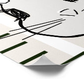 Beige Streifen Bunny Rabbit Growth Chart Poster (Ecke)